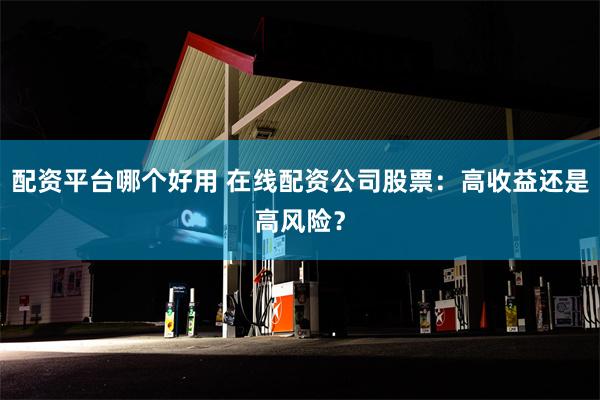 配资平台哪个好用 在线配资公司股票：高收益还是高风险？