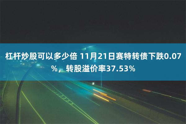 杠杆炒股可以多少倍 11月21日赛特转债下跌0.07%，转股溢价率37.53%